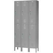Global Industrial™ Capital® Double Tier 6 Door Locker, 12"Wx15"Dx36"H, Gray, Unassembled