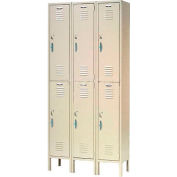 Global Industrial™ Capital® Double Tier 6 Door Locker, 12"Wx15"Dx36"H, Tan, Assembled