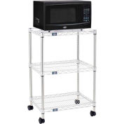 Nexel® Poly-Z-Brite® 3-Tier Microwave Station Cart Kit,  24"L x 18"W x 36"H