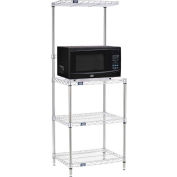 Nexel® Poly-Z-Brite® 4-Tier Microwave Station Kit,  24"L x 18"W x 63"H