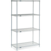 Nexelate® Silver Epoxy Wire Shelving Starter 36"W x 18"D x 63"H
