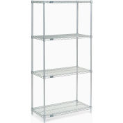 Nexel® Stainless Steel Wire Shelving Starter 36"W x 18"D x 74"H