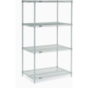 Nexelate® Silver Epoxy Wire Shelving Starter 42"W x 24"D x 74"H