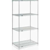 Nexel® Poly-Z-Brite® Wire Shelving Starter 36"W x 24"D x 74"H
