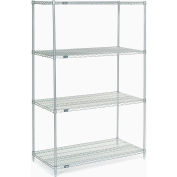 Nexelate® Silver Epoxy Wire Shelving Starter 48"W x 24"D x 74"H