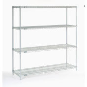 Nexel® Stainless Steel Wire Shelving Starter 60"W x 18"D x 63"H