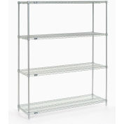Nexel® Poly-Z-Brite® Wire Shelving Starter 60"W x 21"D x 74"H