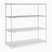 Nexelate® Silver Epoxy Wire Shelving Starter 60"W x 24"D x 63"H