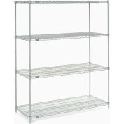 Nexel® Poly-Z-Brite® Wire Shelving Starter 60"W x 24"D x 86"H