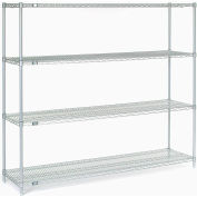 Nexelate® Silver Epoxy Wire Shelving Starter 72"W x 18"D x 63"H