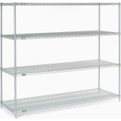 Nexel® Stainless Steel Wire Shelving Starter 72"W x 24"D x 63"H