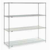 Nexelate® Silver Epoxy Wire Shelving Starter 72"W x 24"D x 74"H