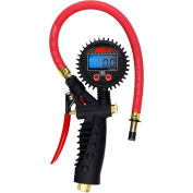 Milton® Pro Digital Pistol Grip Inflator Gauge W/ Straight Chuck, 255 PSI, 15" Hose