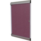 Ghent Silhouette Enclosed Bulletin Board - Berry Vinyl w/Satin Frame - 42" x 28"