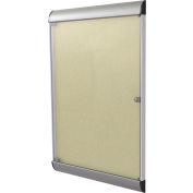 Ghent Silhouette Enclosed Bulletin Board - Caramel Vinyl w/Satin Frame - 42" x 28"