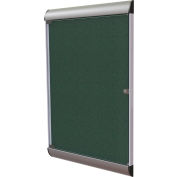 Ghent Silhouette Enclosed Bulletin Board - Ebony Vinyl w/Satin Frame - 42" x 28"