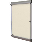 Ghent Silhouette Enclosed Bulletin Board - Ivory Vinyl w/Satin Frame - 42" x 28"