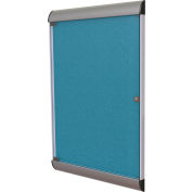 Ghent Silhouette Enclosed Bulletin Board - Ocean Vinyl w/Satin Frame - 42" x 28"