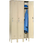 Global Industrial Capital® Single Tier 3 Door Locker, 12"Wx18"Dx72"H, Tan, Unassembled