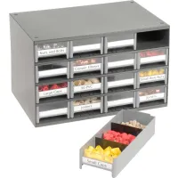 Akro-Mils 19416-Gray - 19-Series 16 Drawer Modular Steel Storage Cabinet - 4 x 2.125 x 10.5625 - Gray