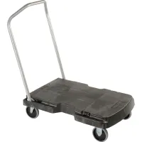 Rubbermaid Triple Trolley w/ Straight Handle & 3 Casters, 500 lb Max  Capacity, Black (Rubbermaid 4401 BLA)