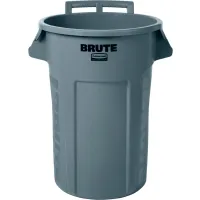 Brute 44 Gal. Grey Round Vented Wheeled Trash Can