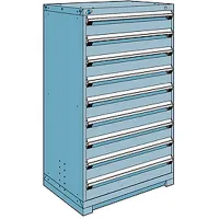 Rousseau Metal Modular Storage Drawer Cabinet 36x24x60, 9 Drawers (1 Size)  w/o Divider, w/Lock, Blue