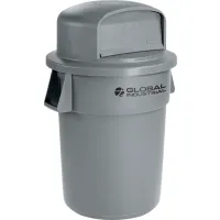 Global Industrial™ Plastic Trash Can with Lid - 10 Gallon Gray