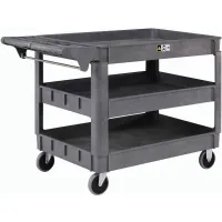 Global Industrial™ Utility Cart w/2 Shelves & 5 Casters, 500 lb. Capacity,  46L x 25W x 33H