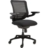 Interion® Office Chair Memory Foam With Mid Back & Adjustable Arms, Fabric,  Black