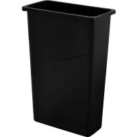 Janitorial 23 Gallon Black Slim Rectangular Trash Can