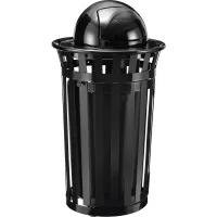 Global Industrial™ Outdoor Slatted Steel Trash Can W/Access Door