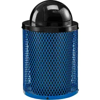 Global Industrial™ Outdoor Diamond Steel Trash Can With Flat Lid, 36  Gallon, Green