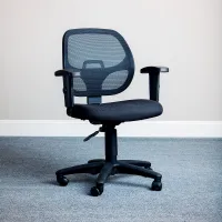 Global Industrial 921357 Interion Plastic Office Chair - Black