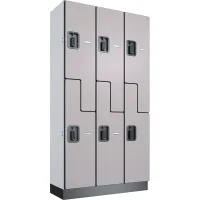 Global Industrial™ Z-Style 2-Tier 6 Door Digital Wood Locker, 36