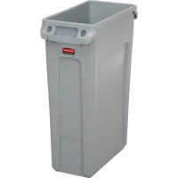 Global Industrial Slim Trash Container, 23 Gallon, Gray 