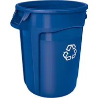 Acrimet Lot De 2 Corbeilles Recyclage Et Déchets 24 Litres - Vert Et Bleu Avec Symboles - Plastique Résistant