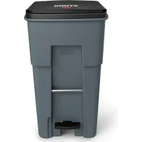 95 Gallon Rubbermaid Large Mobile Waste Receptacle - Gray With Lid