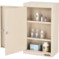 Global Industrial™ Stainless Steel Medical Cabinet W/Double Key Locks,  14Wx3-18Dx17-18H