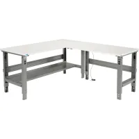 Global Industrial™ L-Shaped Workbench, 72 x 78