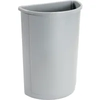 Rubbermaid 21 gal. Untouchable Waste Container, Half-Round, Plastic, Gray