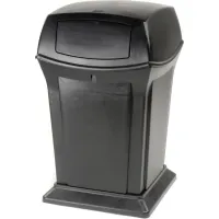 Rubbermaid Commercial Trash Can,45 gal.,Black,Plastic FG917188BLA