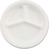 Paper Plate Wood Pulp Chinet White 3 Comp. 26 cm (135 Units)