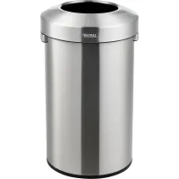 Global Industrial™ Steel Round Open Top Trash Can, 15 Gallon, Black