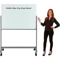 Global Industrial™ Frosted Glass Dry Erase Board, 48W x 36H