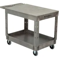 WEST. ② Global Industrial™ Flat Top Utility Cart w/2 Shelves, 44