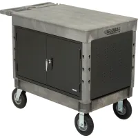Nexel Global Industrial Flat Top Utility Cart w/3 Shelves, 44L x 25-1/2W  x 32-1/2H, Black - GLO800349 