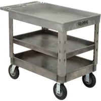 Global Industrial™ Utility Cart w/3 Shelves & 6 Casters, 500 lb. Capacity,  46L x 25W x 35H