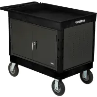 Nexel Global Industrial Flat Top Utility Cart w/3 Shelves, 44L x 25-1/2W  x 32-1/2H, Black - GLO800349 