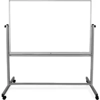 Global Industrial™ Mobile Reversible Magnetic Whiteboard - 36W X 24H -  Steel - SIlver Frame